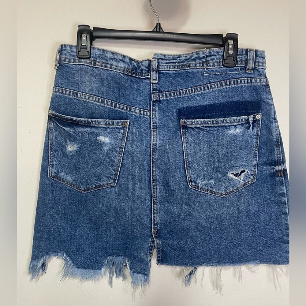 Zara Blue Denim Miniskirt Size L - Picture 7 of 15